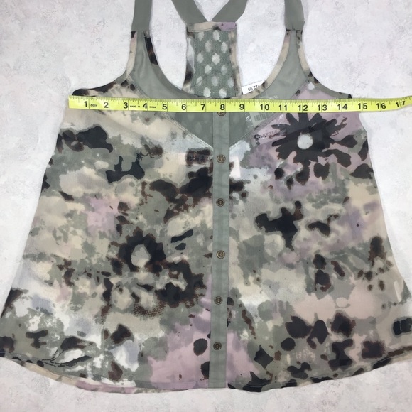 Lottie & Holly Floral Flower Tank gray Sheer Top - Picture 8 of 8